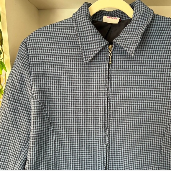Women's Blue Checkered Jacket - Picture 5 of 5
